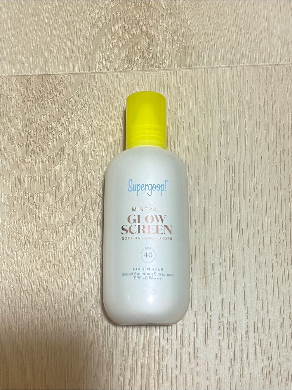 Supergoop! golden hour Mineral spf 40 Glow Screen — White Bottle with Yellow Cap